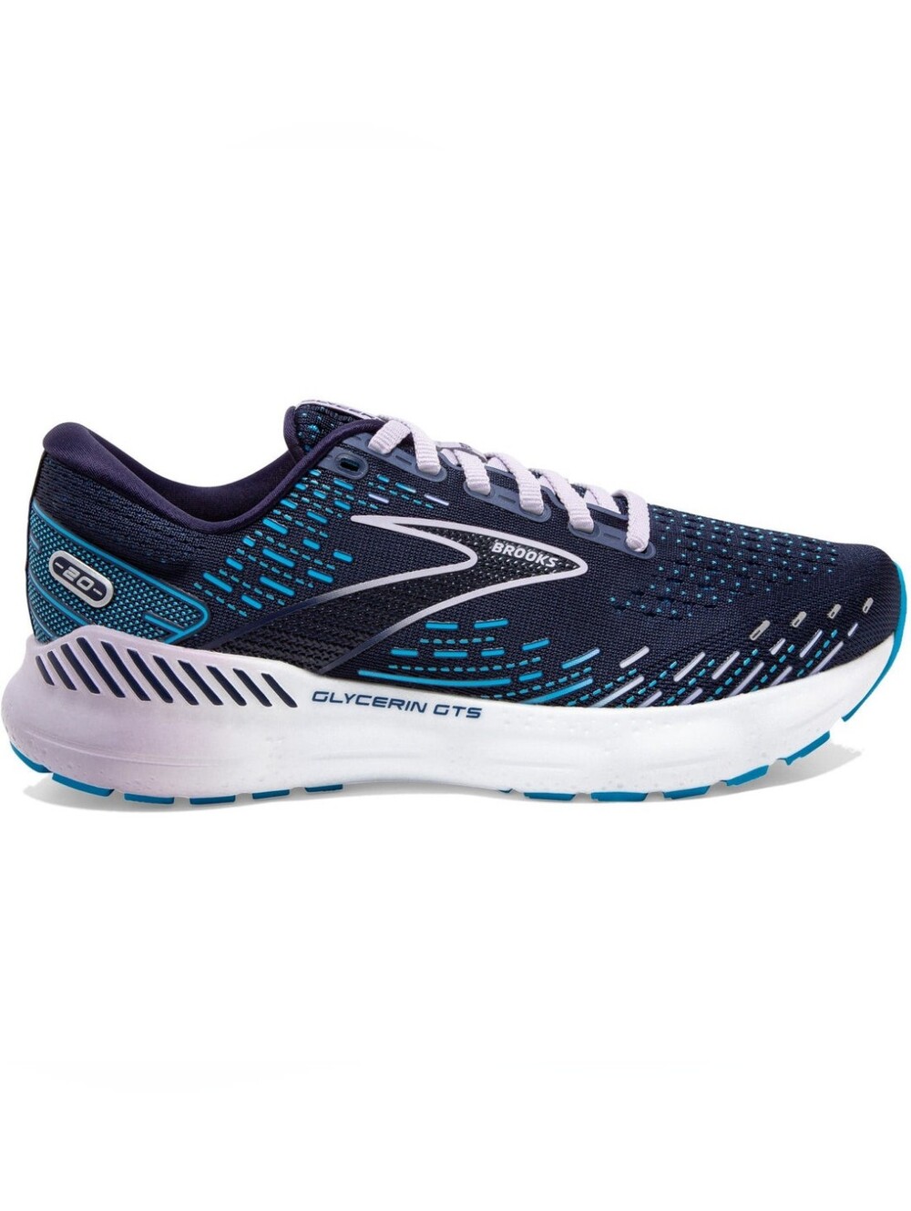 Brooks Glycerin GTS 20 Peacoat Lace Up Mesh Blue Women's Low Top Sneakers